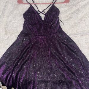 Windsor Purple Glitter skater dress